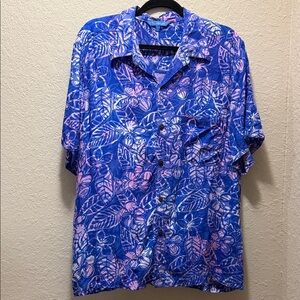 Blue Ginger, Men's Tropical Hawaiian Shirt, Size L